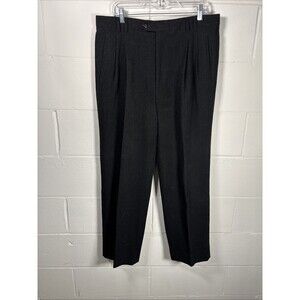 St. Croix 36 x 30 Black Corduroy Pleated Cuffed Dress Pants